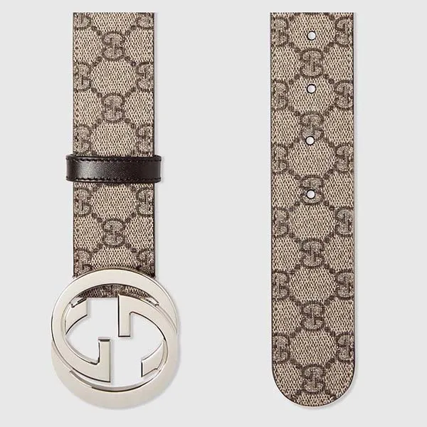 Thắt Lưng Nam Gucci GG Supreme Belt With G Buckle 411924 KGDHN 9643 Màu Nâu Be Size 85 - Thắt lưng - Vua Hàng Hiệu