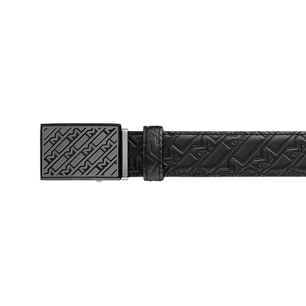 Thắt Lưng Nam Montblanc Plate Buckle Printed Black Belt 129450 Màu Đen - Thắt lưng - Vua Hàng Hiệu
