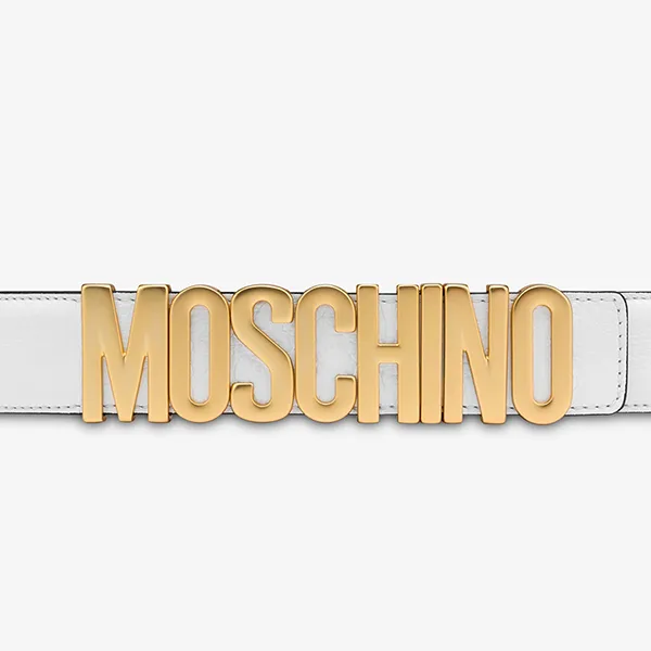 Thắt Lưng Nữ Moschino Lettering Logo Belt Màu Trắng Size 38 - Thắt lưng - Vua Hàng Hiệu