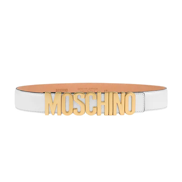 Thắt Lưng Nữ Moschino Lettering Logo Belt Màu Trắng Size 38 - Thắt lưng - Vua Hàng Hiệu