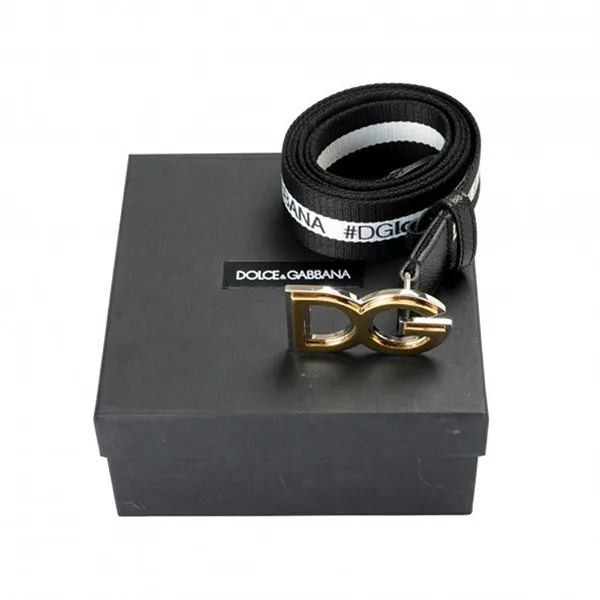 Thắt Lưng Unisex Dolce & Gabbana D&G Canvas Leather D&G Buckle Decorated Belt BE4362B58438S070 Màu Đen Size 90 - Thắt lưng - Vua Hàng Hiệu