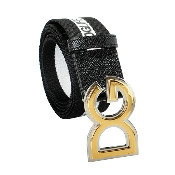 Thắt Lưng Unisex Dolce & Gabbana D&G Canvas Leather D&G Buckle Decorated Belt BE4362B58438S070 Màu Đen Size 90 - Thắt lưng - Vua Hàng Hiệu