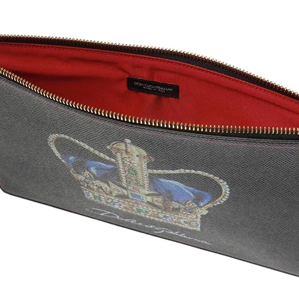 Túi Cầm Tay Clutch Dolce & Gabbana D&G Logo Printed Màu Đen
