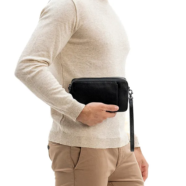 Túi Cầm Tay Nam Gianni Conti Clutch 1812218 Dark Brown Màu Nâu Đen - Túi xách - Vua Hàng Hiệu