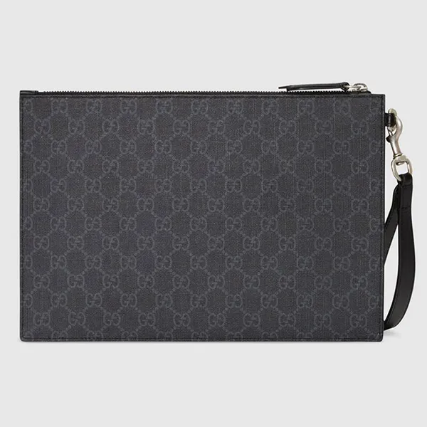 Túi Cầm Tay Nam Gucci Clutch Bestiary Pouch With Kingsnake 473904 GZN1N 1058 Màu Xám Đen - Túi xách - Vua Hàng Hiệu