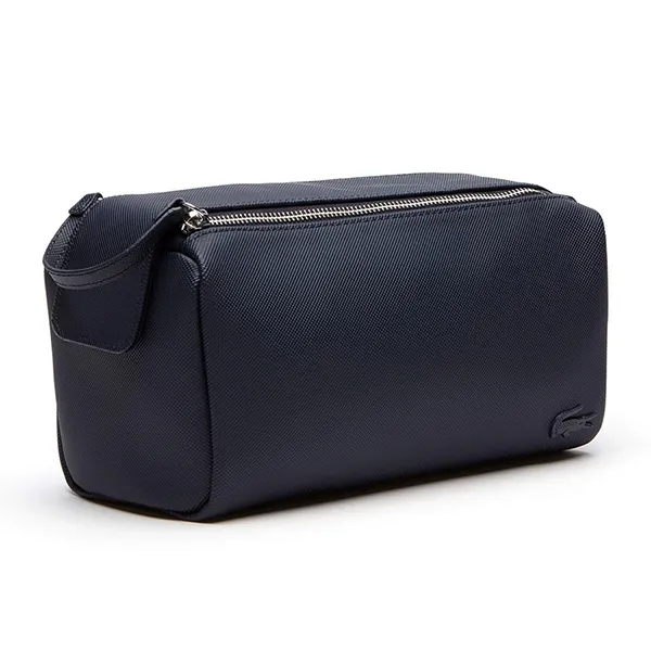 Túi Cầm Tay Nam Lacoste Classic Double Zip Petit Piqué Toilet Kit NH2345HC 021 Màu Xanh Navy - Túi xách - Vua Hàng Hiệu