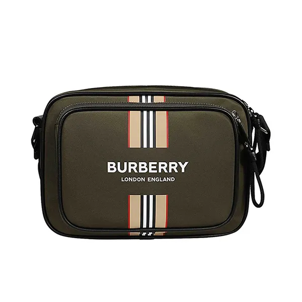 Túi Đeo Chéo Nam Burberry 8035767 Logo And Icon Stripe Crossbody Bag Green Màu Xanh