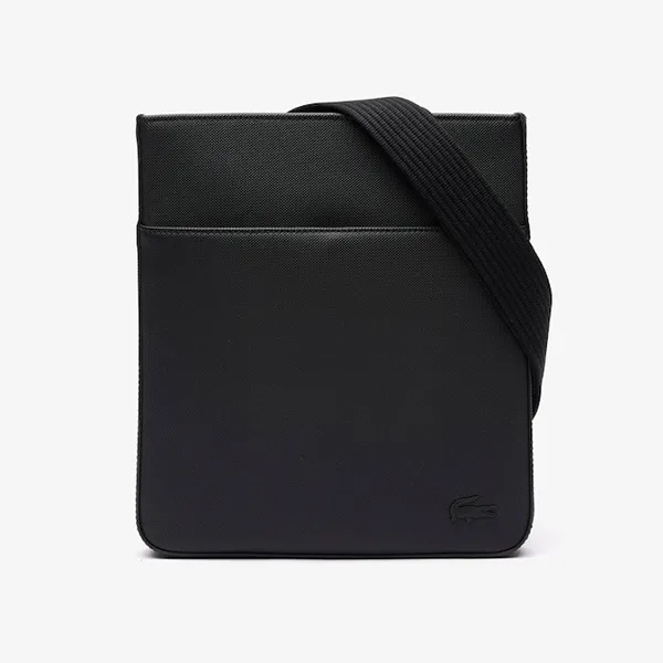 Túi Đeo Chéo Nam Lacoste Men's Classic Piqué Effect Slimline Satchel NH4424HC 000 Màu Đen