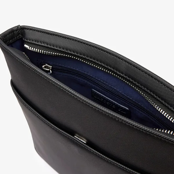 Túi Đeo Chéo Nam Lacoste Men's Classic Piqué Effect Slimline Satchel NH4424HC 000 Màu Đen