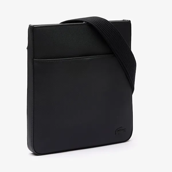 Túi Đeo Chéo Nam Lacoste Men's Classic Piqué Effect Slimline Satchel NH4424HC 000 Màu Đen