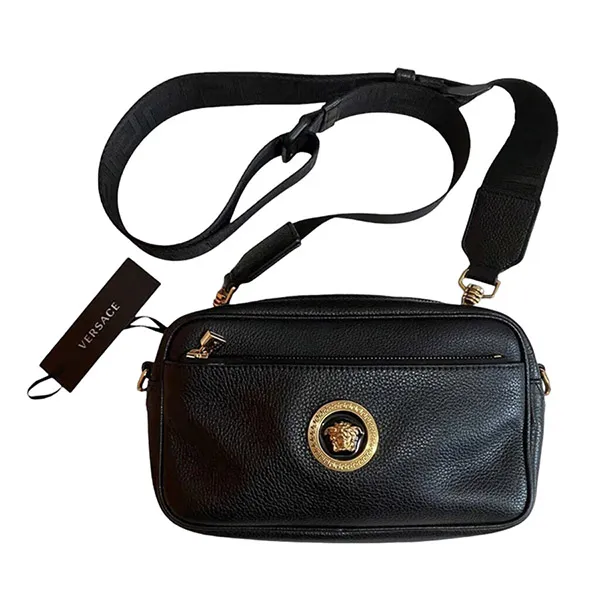 Túi Đeo Chéo Nam Versace Calfskin Crossbody Bag 10054641A02187IT Màu Đen - Túi xách - Vua Hàng Hiệu