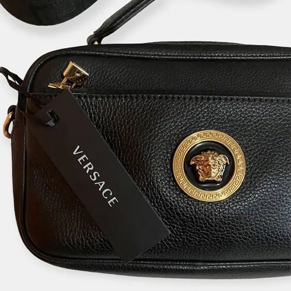 Túi Đeo Chéo Nam Versace Calfskin Crossbody Bag 10054641A02187IT Màu Đen - Túi xách - Vua Hàng Hiệu
