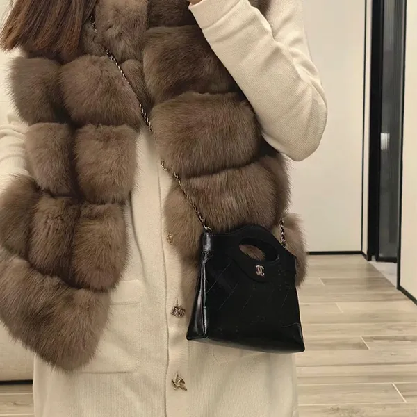 Túi Đeo Chéo Nữ Chanel 24C 31 Mini Nano Bag Màu Đen