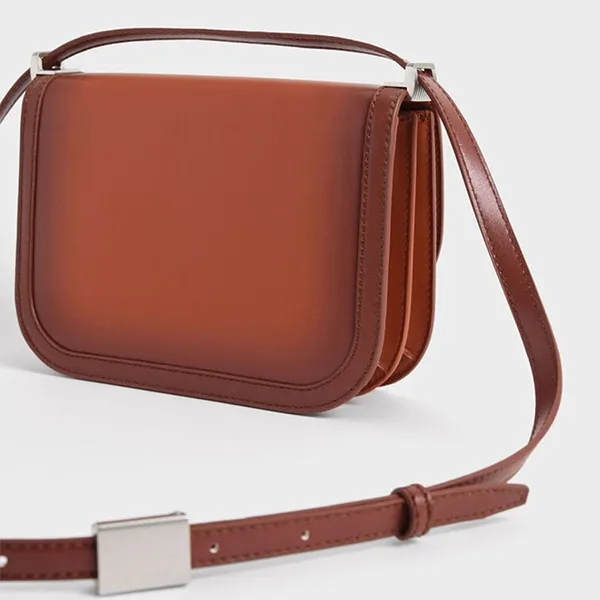 Túi Đeo Chéo Nữ Charles & Keith CNK Charlot Bag - Brick 80781400 Màu Cam Gạch