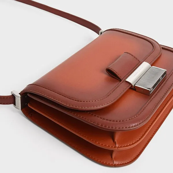 Túi Đeo Chéo Nữ Charles & Keith CNK Charlot Bag - Brick 80781400 Màu Cam Gạch