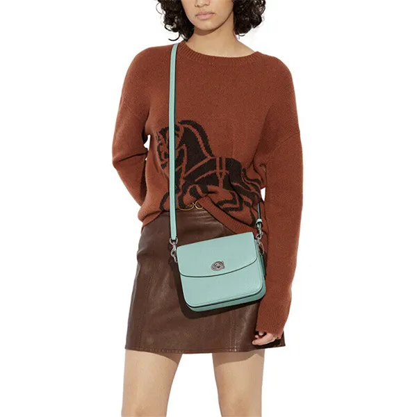 Túi Đeo Chéo Nữ Coach Cassie 19 Leather Crossbody Bag 88346 Màu Xanh Mint