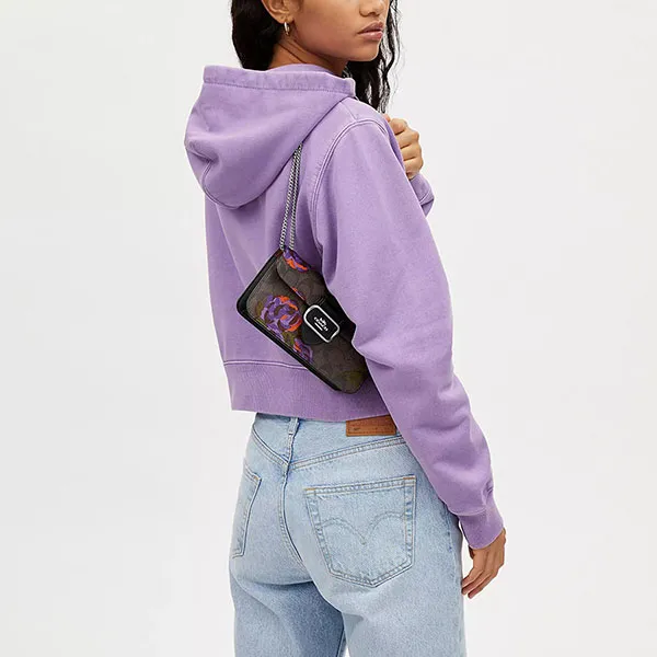 Túi Đeo Chéo Nữ Coach Morgan Crossbody In Signature Canvas With Rose Print Phối Màu