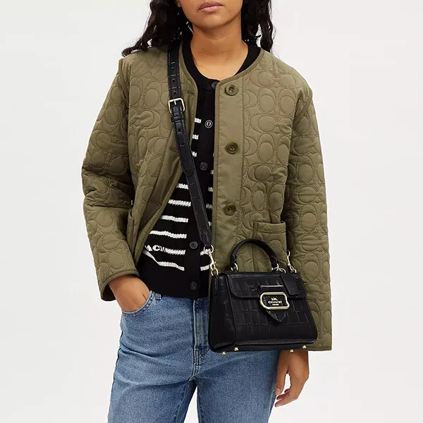 Túi Đeo Chéo Nữ Coach Morgan Top Handle Satchel CN747 Màu Đen - Túi xách - Vua Hàng Hiệu