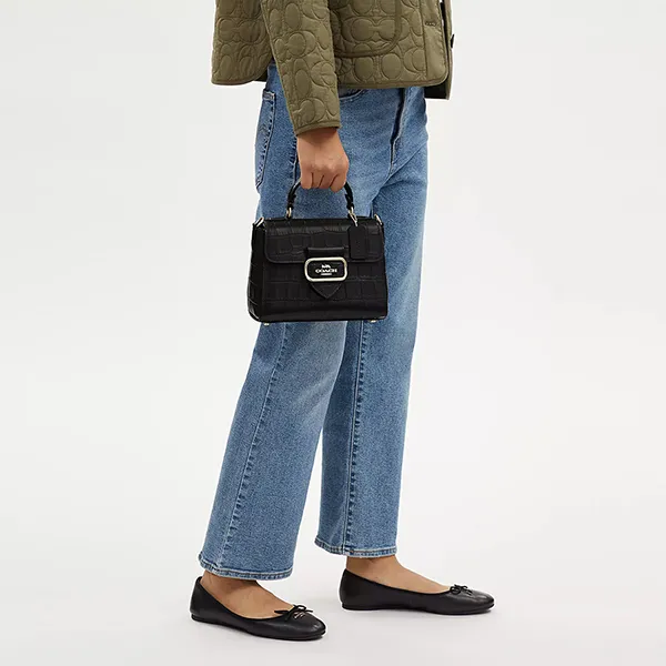 Túi Đeo Chéo Nữ Coach Morgan Top Handle Satchel CN747 Màu Đen - Túi xách - Vua Hàng Hiệu
