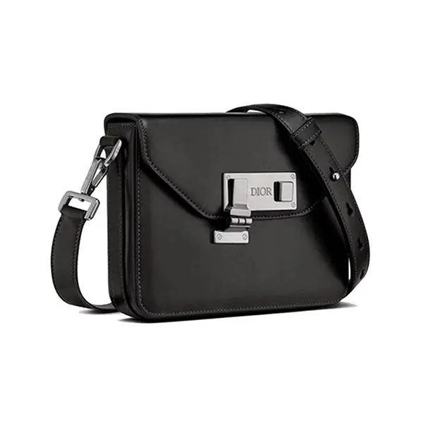 Túi Đeo Chéo Unisex Dior Crossbody Leather Bag Black 1LXPO214UCC-H03E Màu Đen - Túi xách - Vua Hàng Hiệu