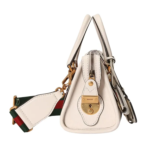 Túi Đeo Chéo Nữ Gucci Mini Handbag With Double G Màu Trắng