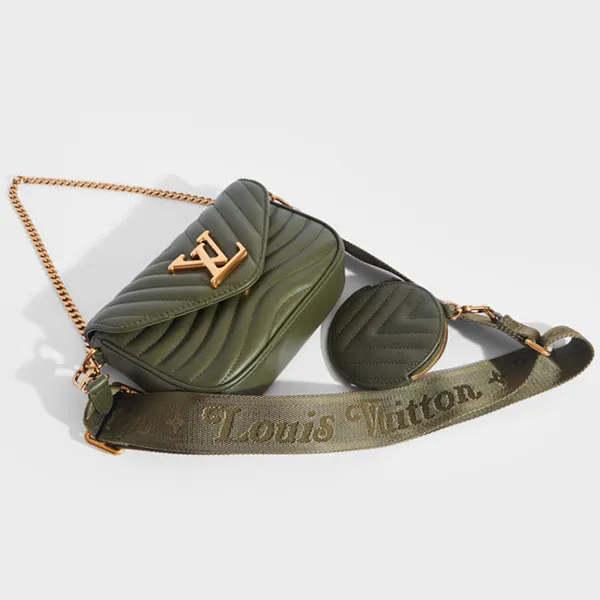 Túi Đeo Chéo Nữ Louis Vuitton LV New Wave Multi Pochette M56471 Màu Xanh Olive