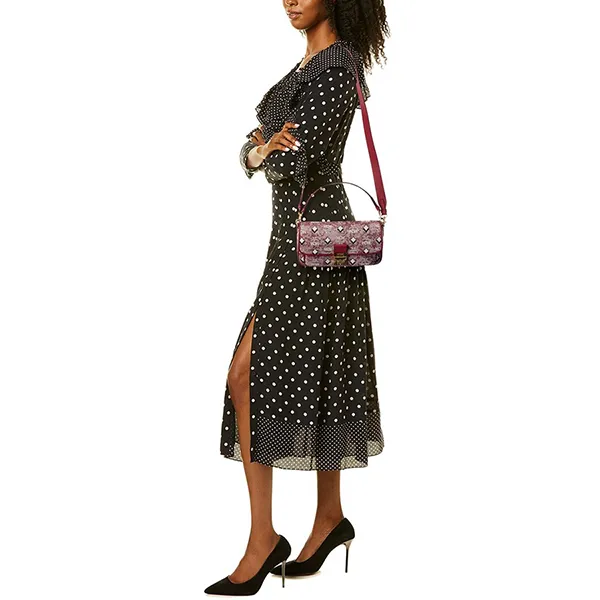 Túi Đeo Chéo Nữ MCM Vintage Jacquard Monogram Shoulder Bag Màu Đỏ
