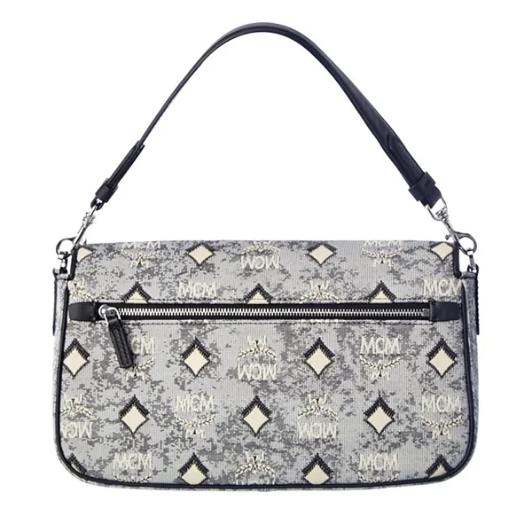 Túi Đeo Chéo Nữ MCM Vintage Jacquard Monogram Shoulder Bag Màu Xám