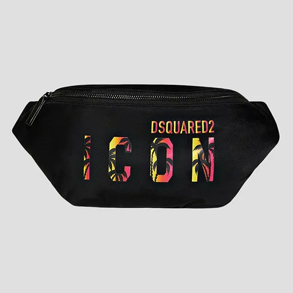 Túi Đeo Hông Nam Dsquared2 Black With Logo 'Sunset Cool' ICON Printed BBM0058117061882124 Màu Đen