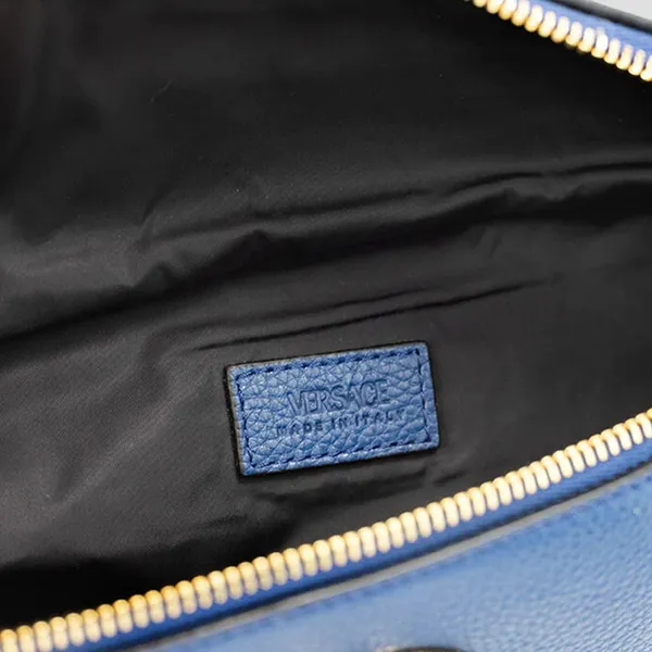 Túi Đeo Hông Nam Versace Grainy Calf Leather In Blue 1002884 1A02187 2UC4V Màu Xanh - Túi xách - Vua Hàng Hiệu