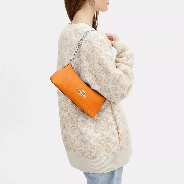 Túi Đeo Vai Nữ Coach Charlotte Shoulder Bag CL407 Màu Cam