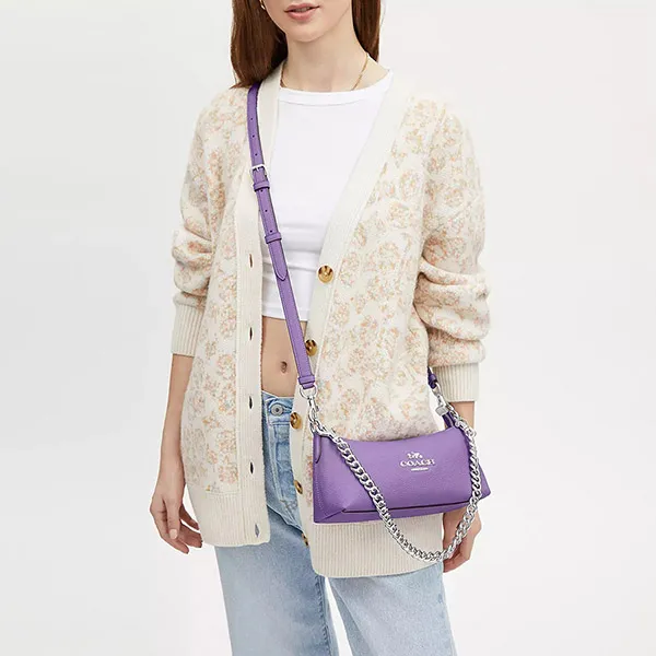 Túi Đeo Vai Nữ Coach Charlotte Shoulder Bag CL407 Màu Tím