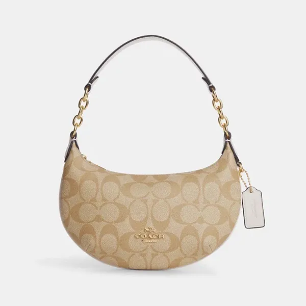 Túi Đeo Vai Nữ Coach Mini Payton In Signature Canvas In Light Khaki Chalk CM273 Màu Phấn Khaki