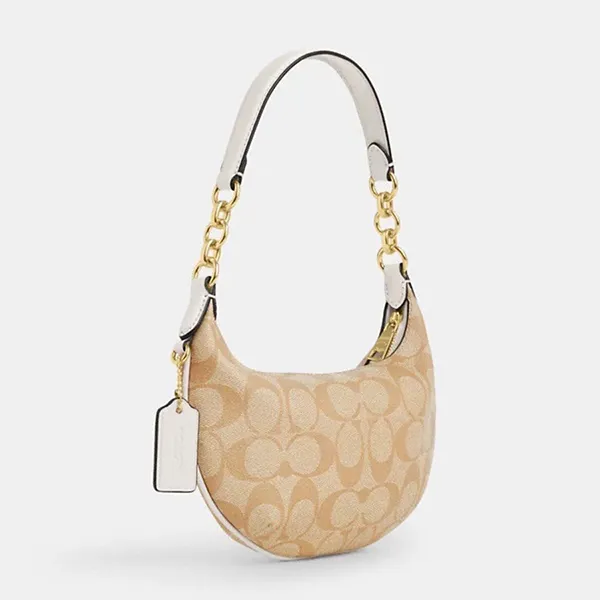 Túi Đeo Vai Nữ Coach Mini Payton In Signature Canvas In Light Khaki Chalk CM273 Màu Phấn Khaki