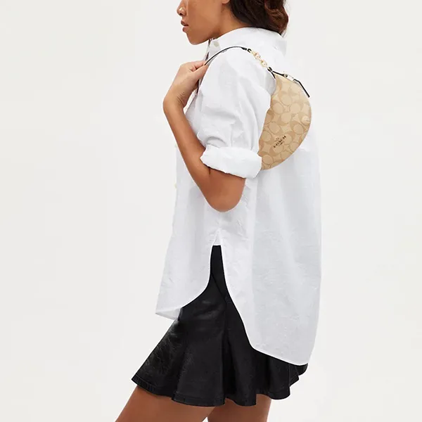 Túi Đeo Vai Nữ Coach Mini Payton In Signature Canvas In Light Khaki Chalk CM273 Màu Phấn Khaki
