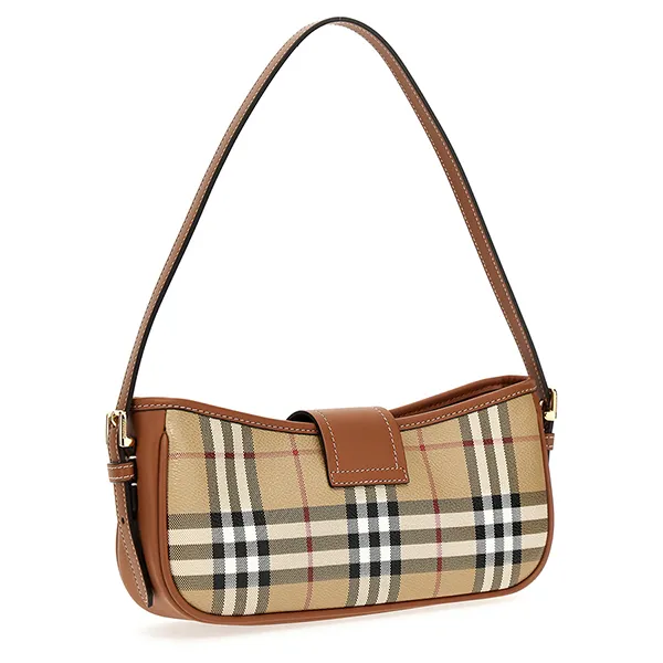Túi Đeo Vai Nữ Hobo Burberry Sling Shoulder Bag In Vintage Check Màu Nâu Be