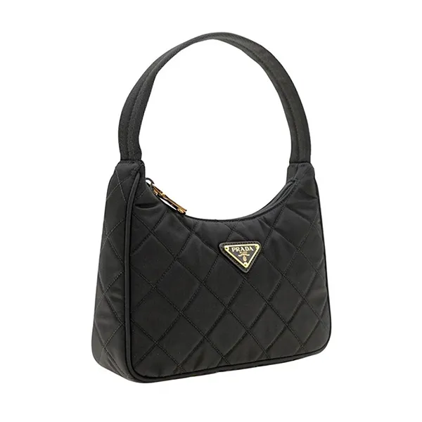 Túi Đeo Vai Nữ Prada Contenitore Maniglia Tessutu Nylon Quilted Shoulder Bag Màu Đen - Túi xách - Vua Hàng Hiệu