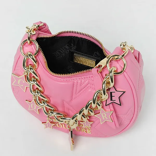 Túi Đeo Vai Nữ Versace Jeans Couture Star-Embroidered Quilted Shoulder Bag 75VA4BC4ZS806 Màu Hồng - Túi xách - Vua Hàng Hiệu