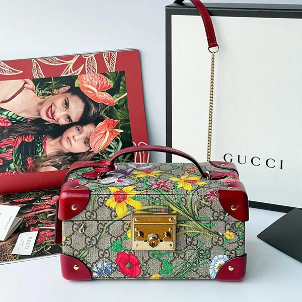 Túi Hộp Nữ Gucci Ophidia Jewelry Box 576386/92YEC Màu Nâu Đỏ - Túi xách - Vua Hàng Hiệu