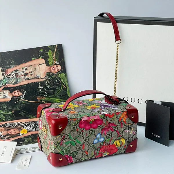 Túi Hộp Nữ Gucci Ophidia Jewelry Box 576386/92YEC Màu Nâu Đỏ - Túi xách - Vua Hàng Hiệu