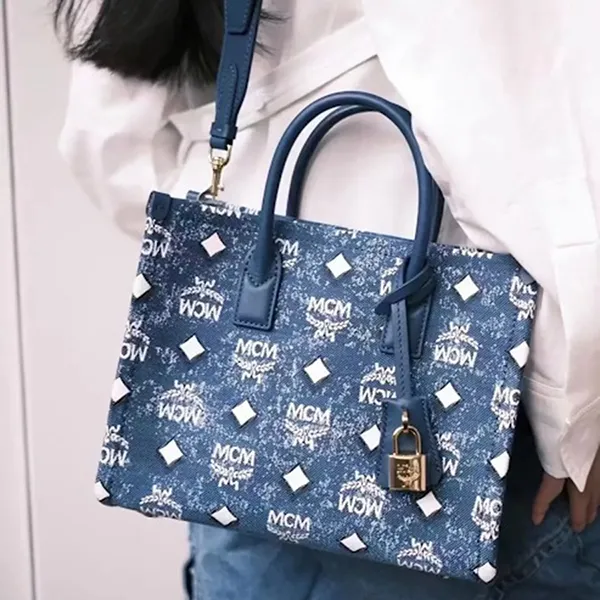 Túi Tote MCM Munchen Bag Màu Xanh Navy - Túi xách - Vua Hàng Hiệu