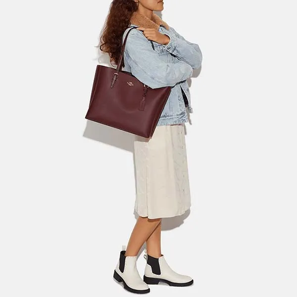 Túi Tote Nữ Coach Mollie Tote Wine Multi CC750 Màu Đỏ Trầm