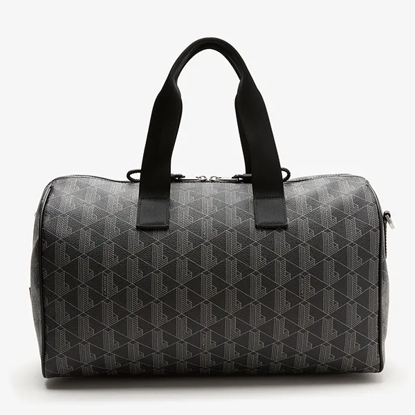 Túi Trống Du Lịch Lacoste Boston Bag Monogram Black Grey NU4259LX Màu Đen Xám - Túi xách - Vua Hàng Hiệu