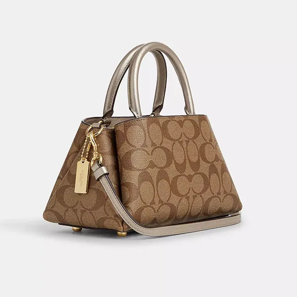 Túi Xách Nữ Coach Zuri Crossbody In Signature Canvas CN308 Màu Nâu Khaki - Túi xách - Vua Hàng Hiệu