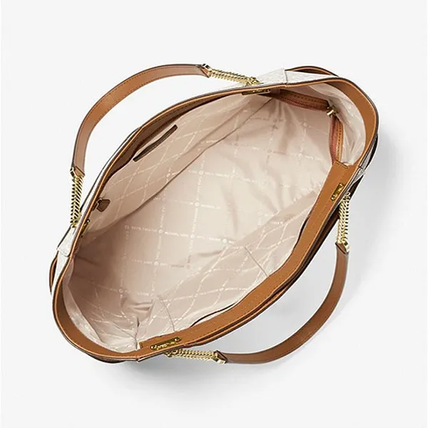 Túi Xách Nữ Michael Kors MK Jet Set Large Logo Shoulder Bag 35F1GTVT3B Màu Trắng - Túi xách - Vua Hàng Hiệu