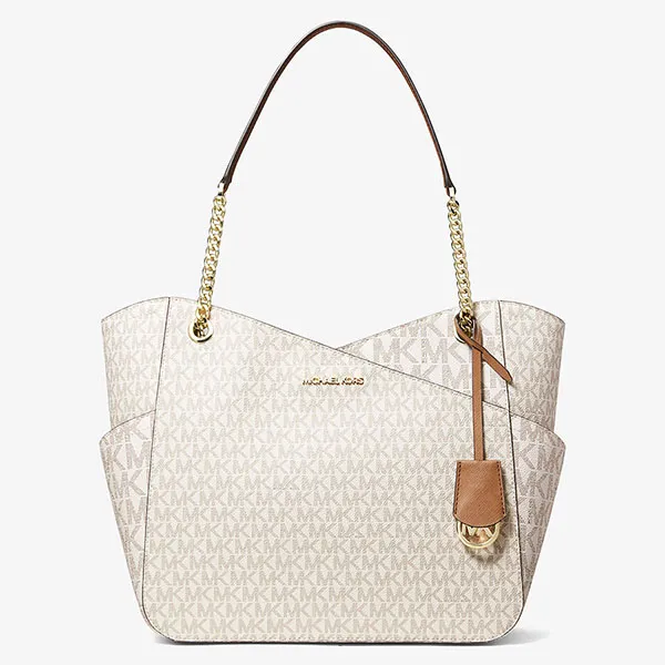 Túi Xách Nữ Michael Kors MK Jet Set Large Logo Shoulder Bag 35F1GTVT3B Màu Trắng - Túi xách - Vua Hàng Hiệu
