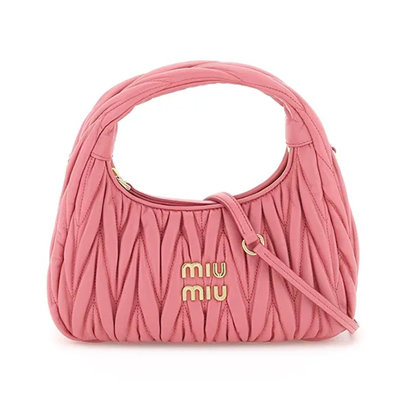 Túi Xách Tay Nữ Miu Miu Wander Small Hobo Bag 5BC125 V OOY N88 F0638 Màu Hồng - Túi xách - Vua Hàng Hiệu