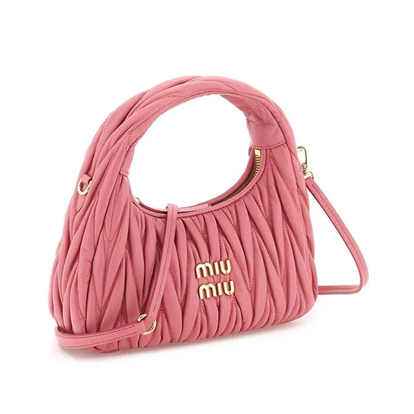 Túi Xách Tay Nữ Miu Miu Wander Small Hobo Bag 5BC125 V OOY N88 F0638 Màu Hồng - Túi xách - Vua Hàng Hiệu