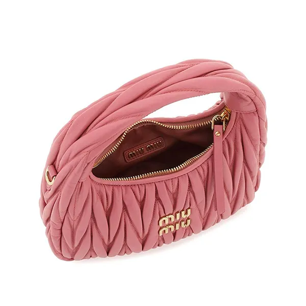 Túi Xách Tay Nữ Miu Miu Wander Small Hobo Bag 5BC125 V OOY N88 F0638 Màu Hồng - Túi xách - Vua Hàng Hiệu
