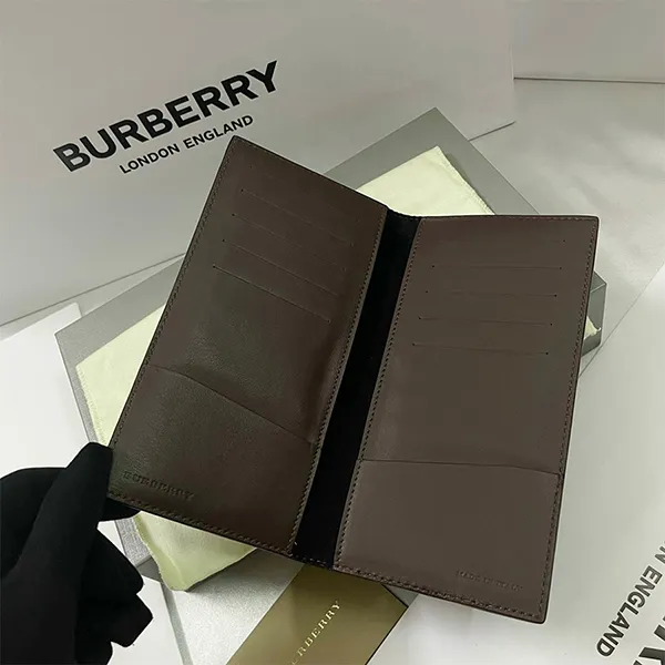 Ví Dáng Dài Burberry Crocodile Leather Long Wallet Brown Màu Nâu - Túi xách - Vua Hàng Hiệu